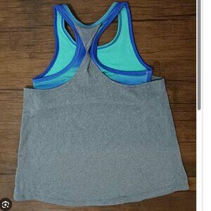 OLD NAVY Activewear Go Dry Tank with Built in Bra Girls  XL (14-16)  Gre…